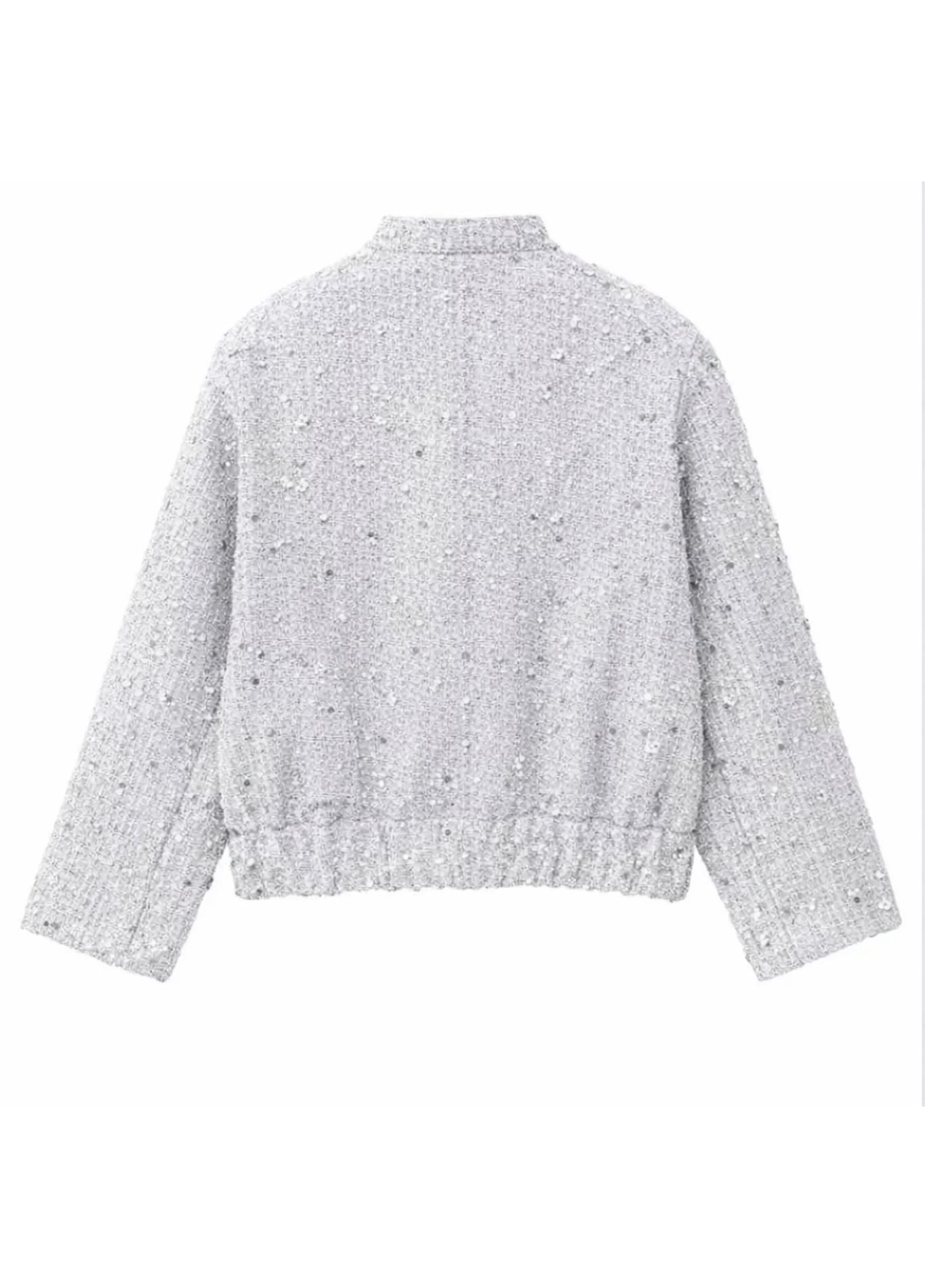 Kimono argenté doux et fluide