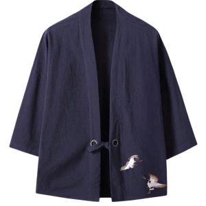 kimono bleu homme élégant