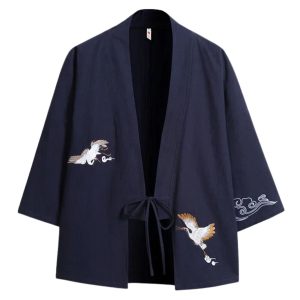 kimono bleu marine élégant