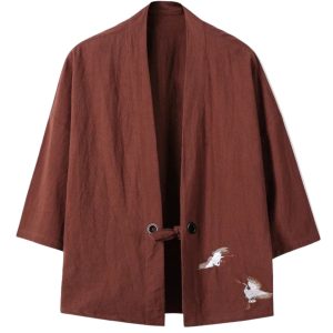 kimono marron élégant