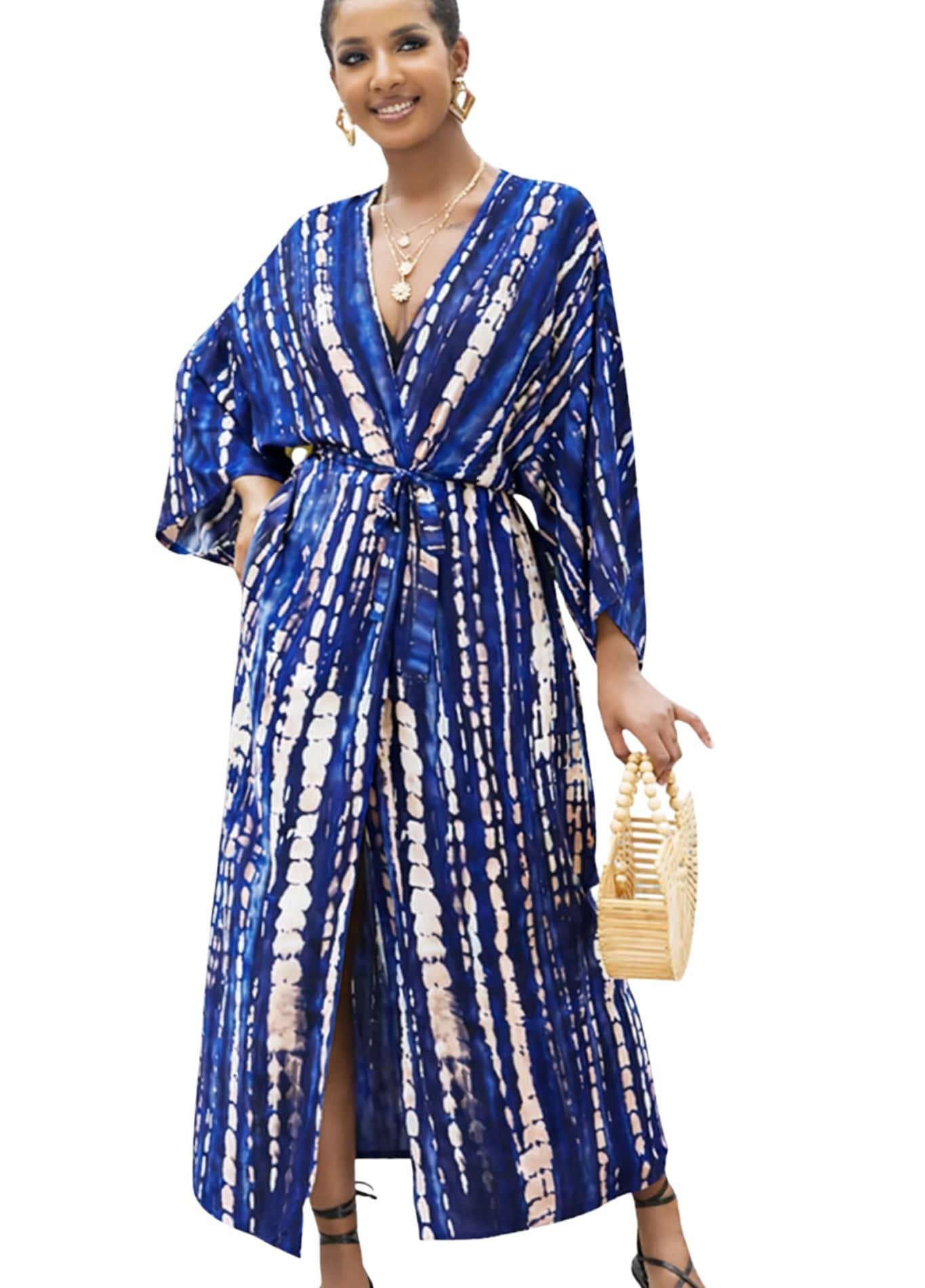 robe de chambre estivale bleue