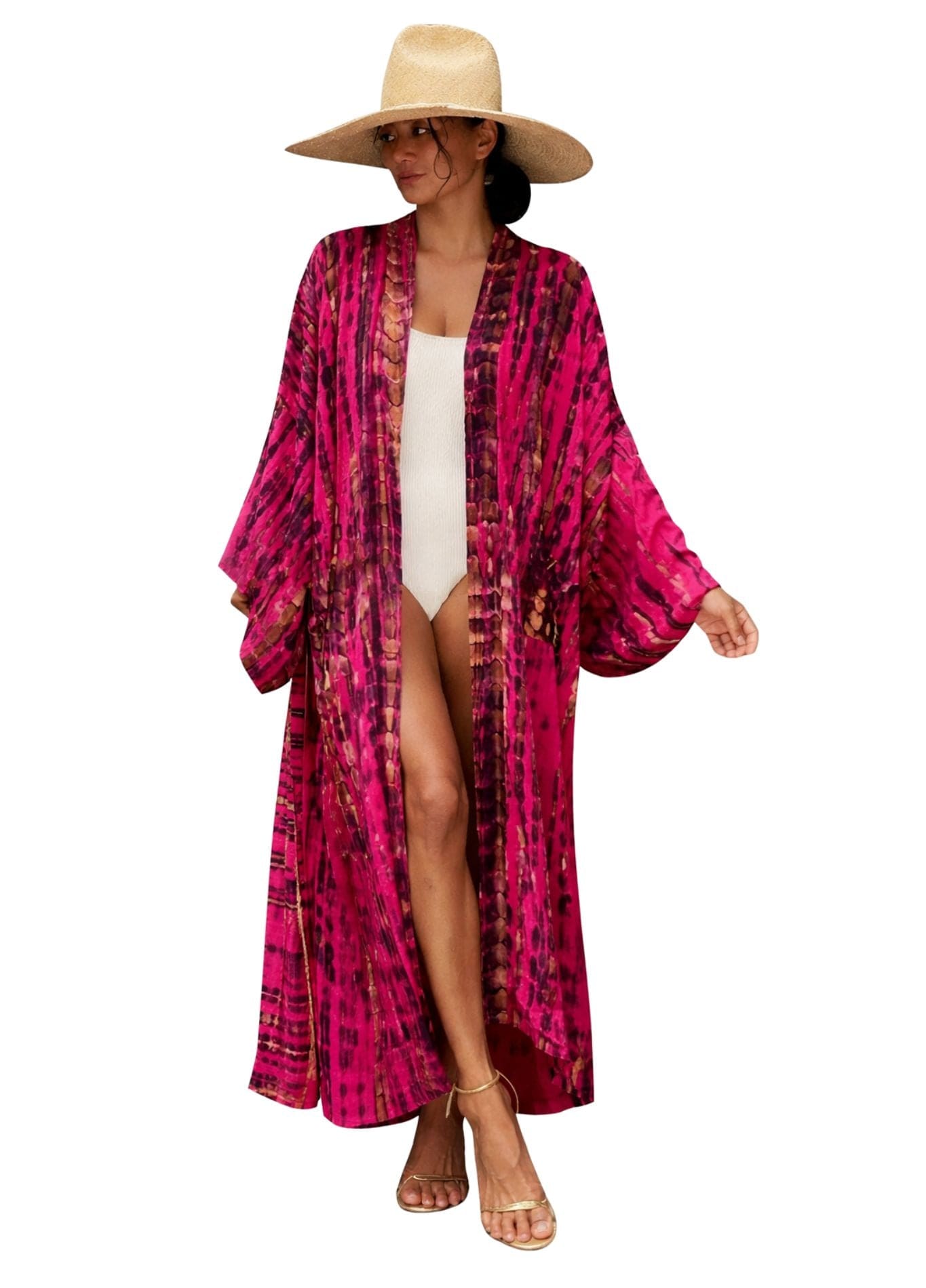 kimono plage long femme