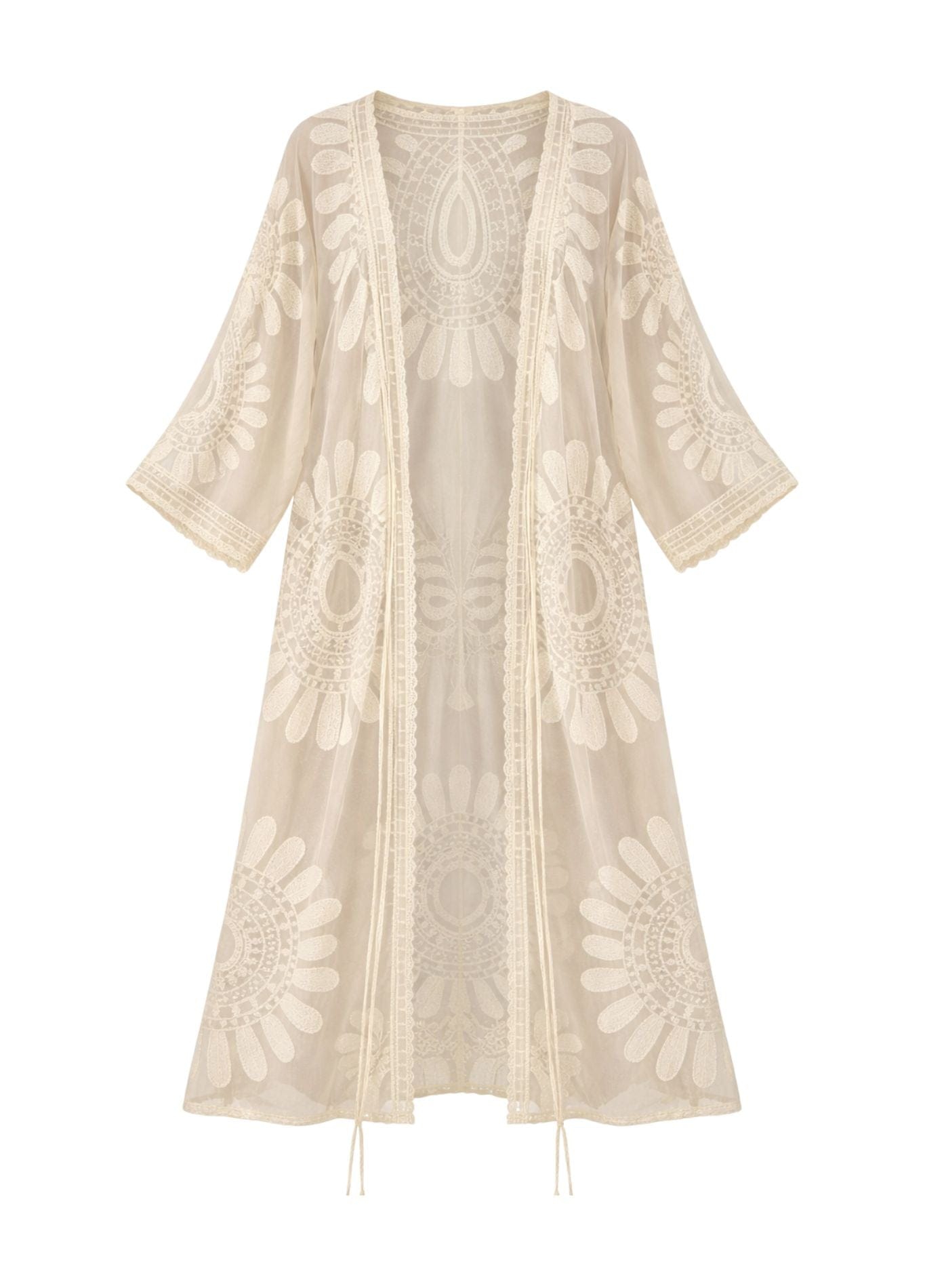 kimono floral transparent