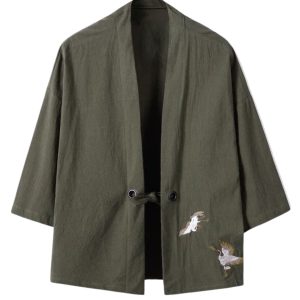 kimono vert kaki élégant