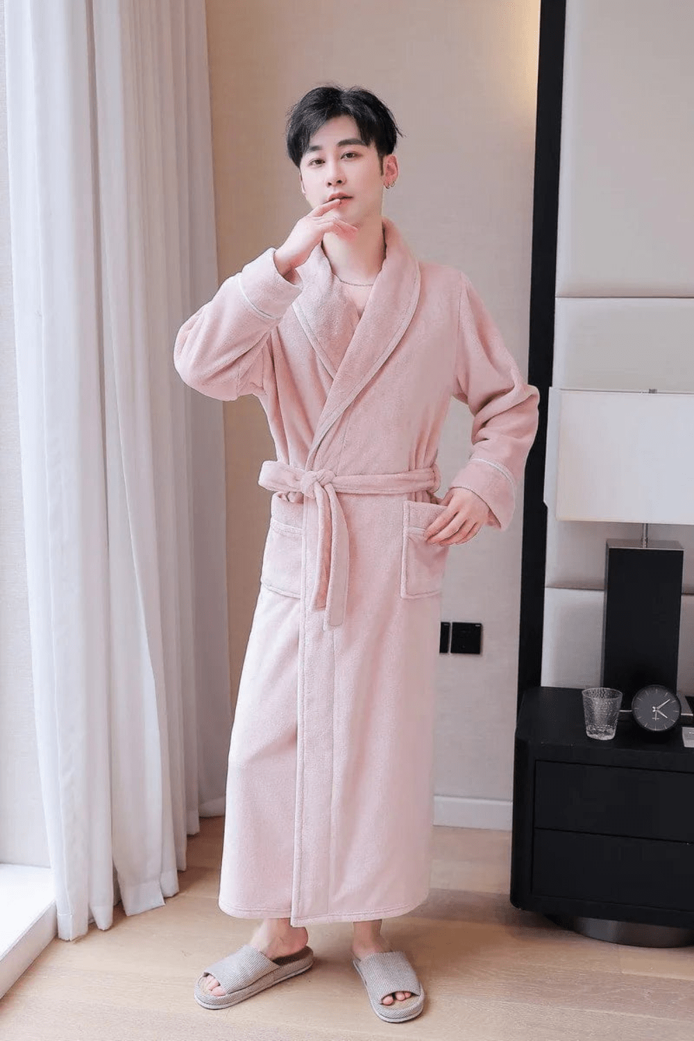 peignoir coton doux homme
