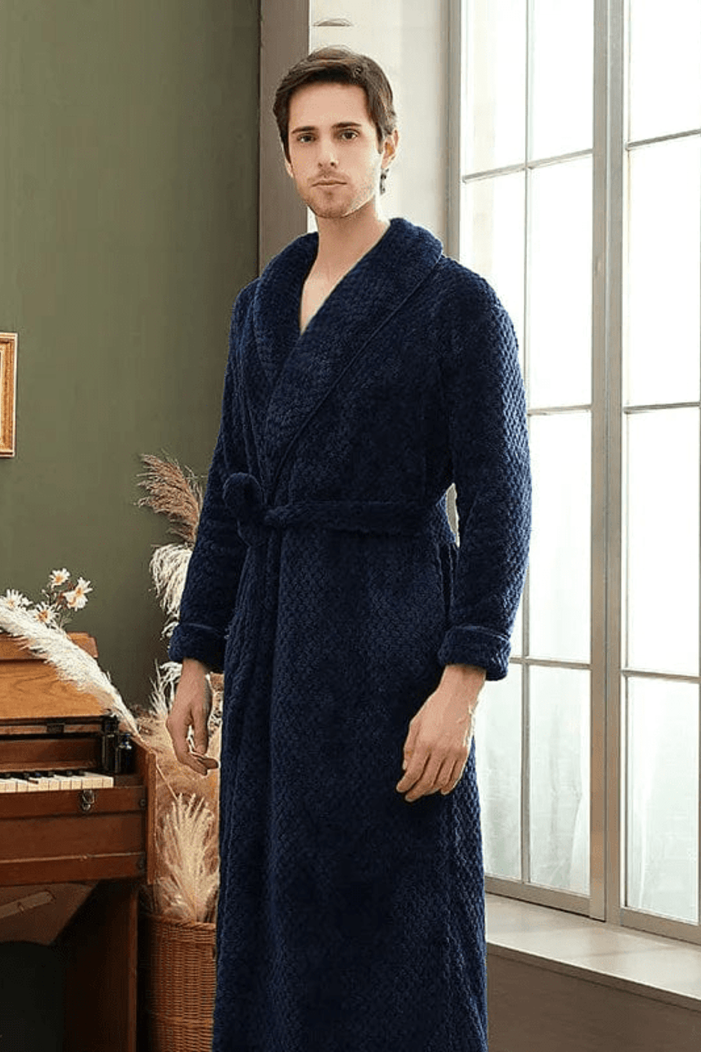 peignoir luxe homme blanc