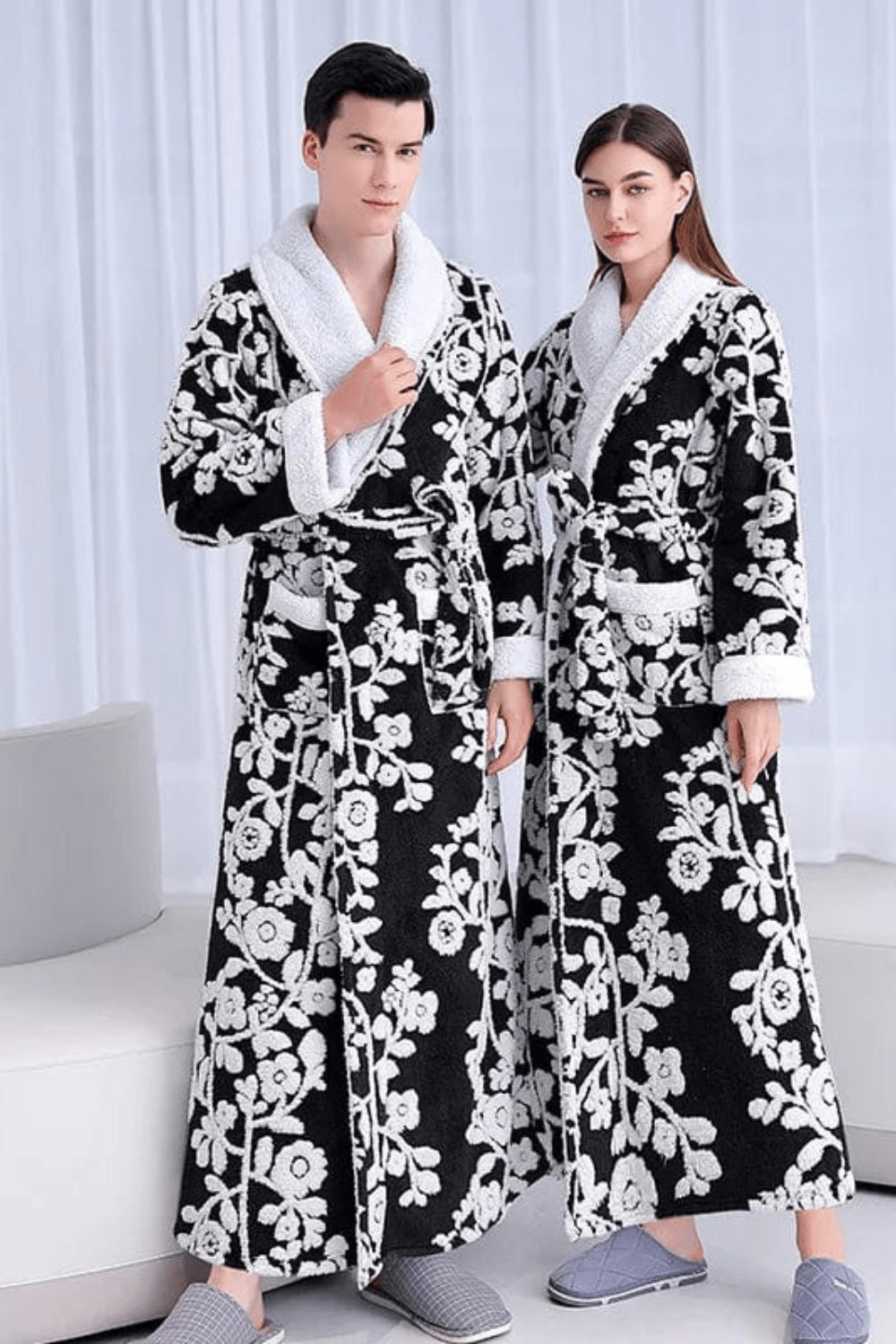 peignoir couple élégant