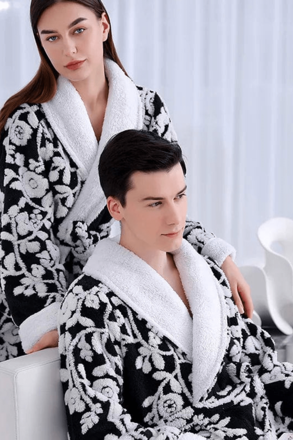 peignoir couple confortable