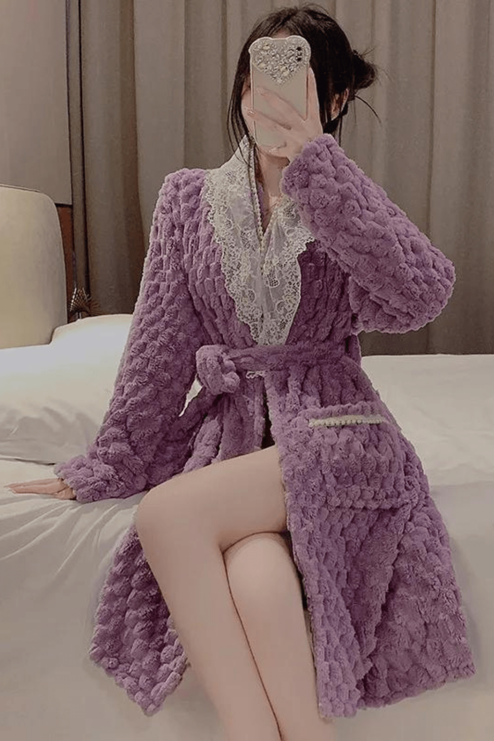 peignoir en polaire femme