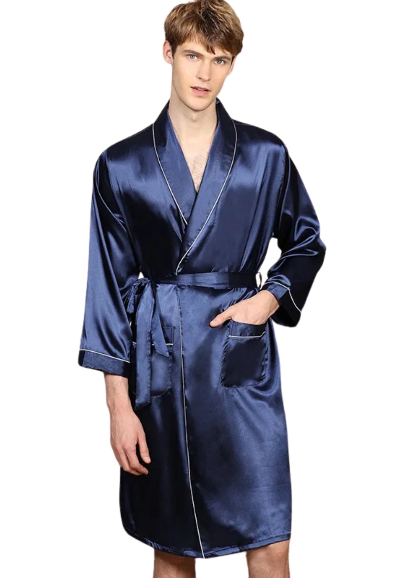 peignoir court homme satin