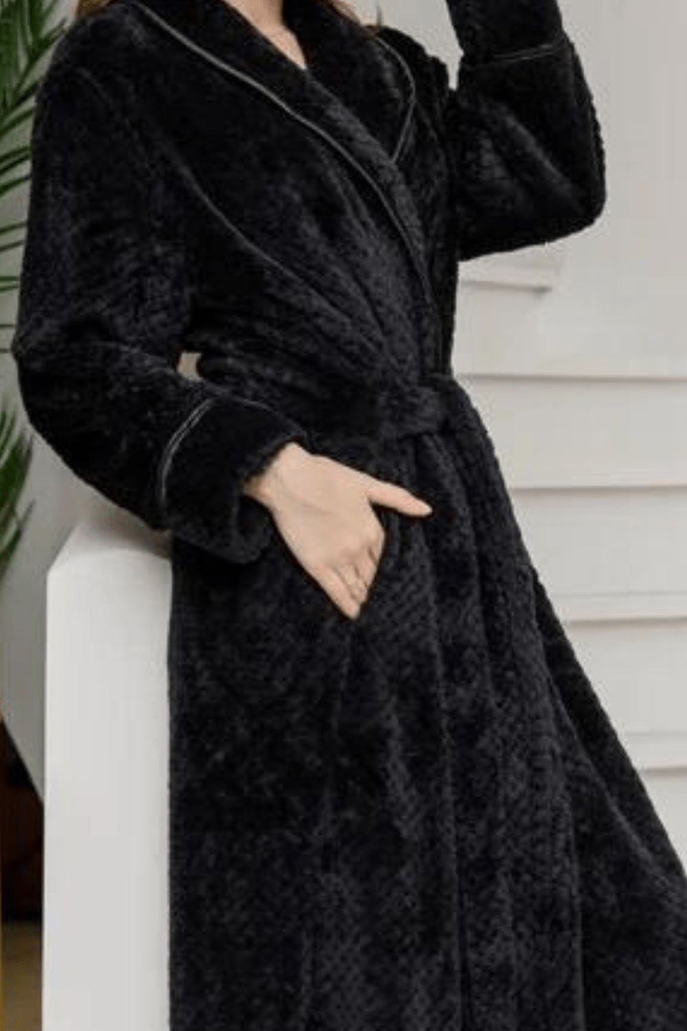 élégant peignoir femme noir
