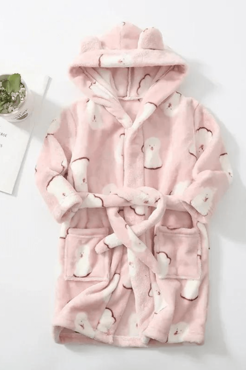 peignoir fille rose