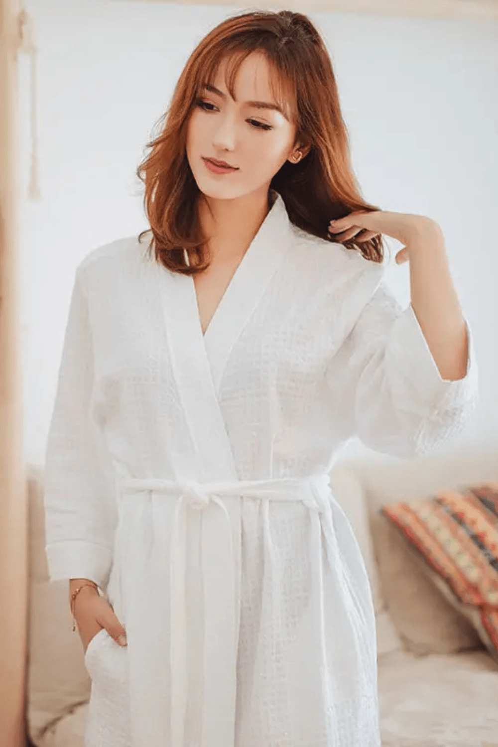 peignoir été blanc