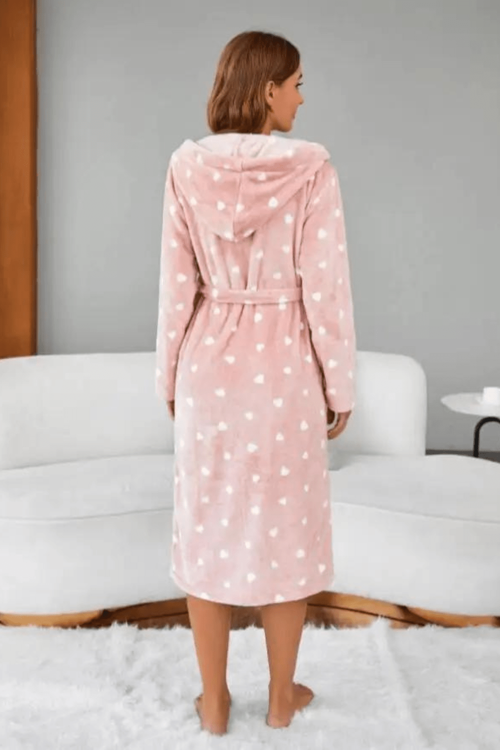 peignoir élégant rose