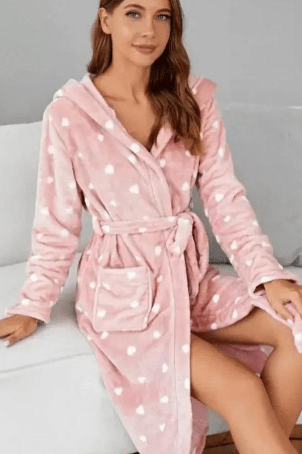 peignoir doux rose