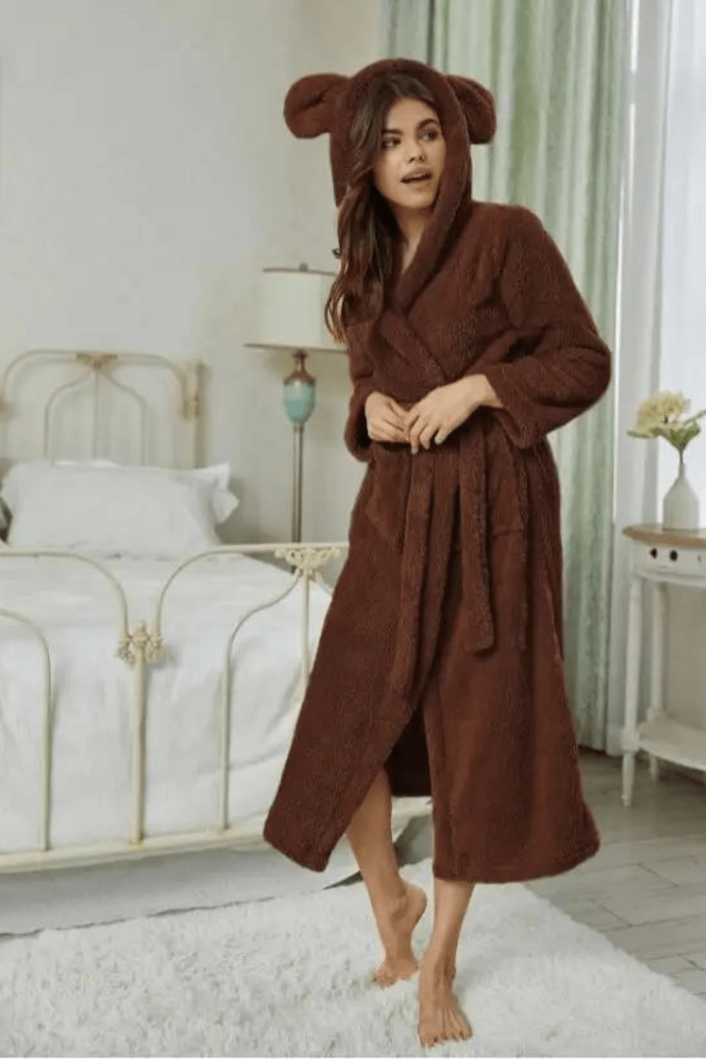 peignoir rouge confortable