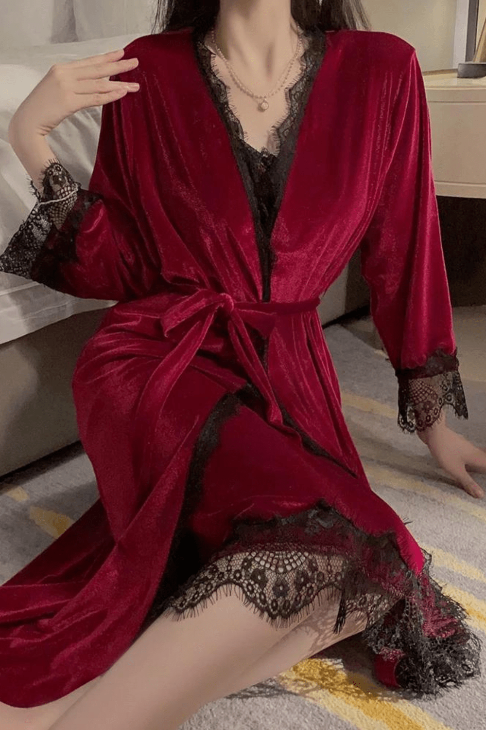 peignoir femme sexy noir