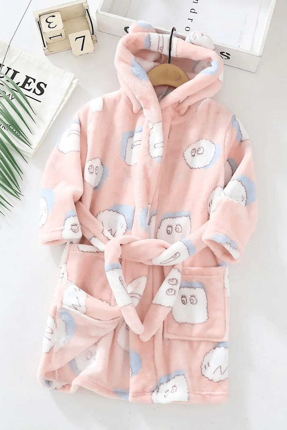 peignoir fille rose