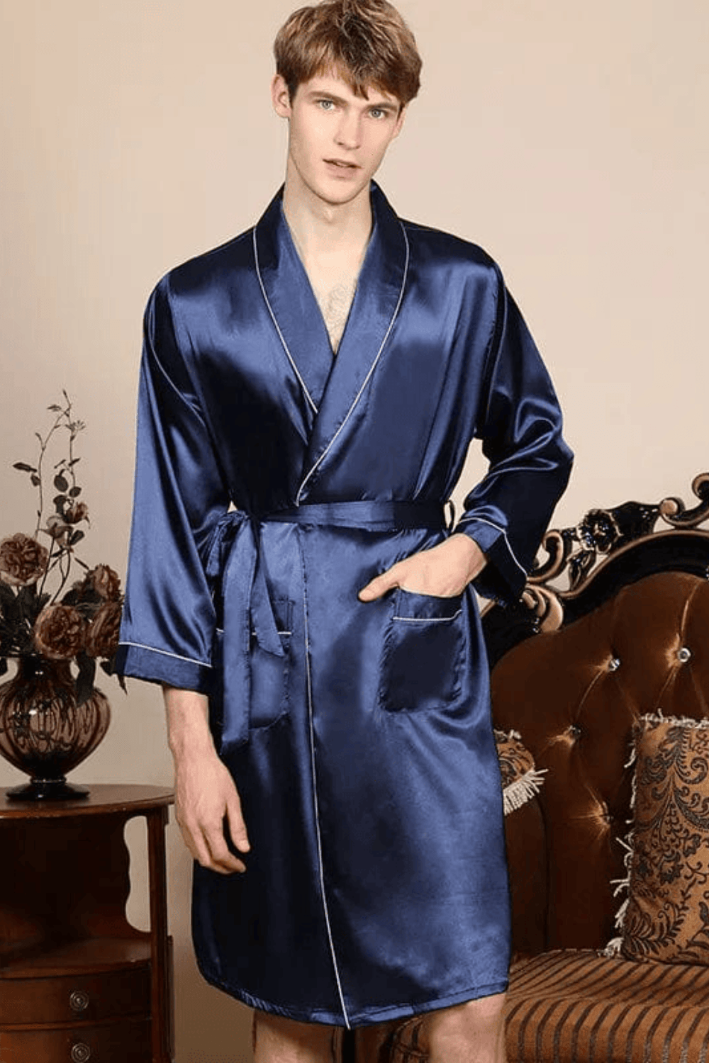peignoir homme élégant