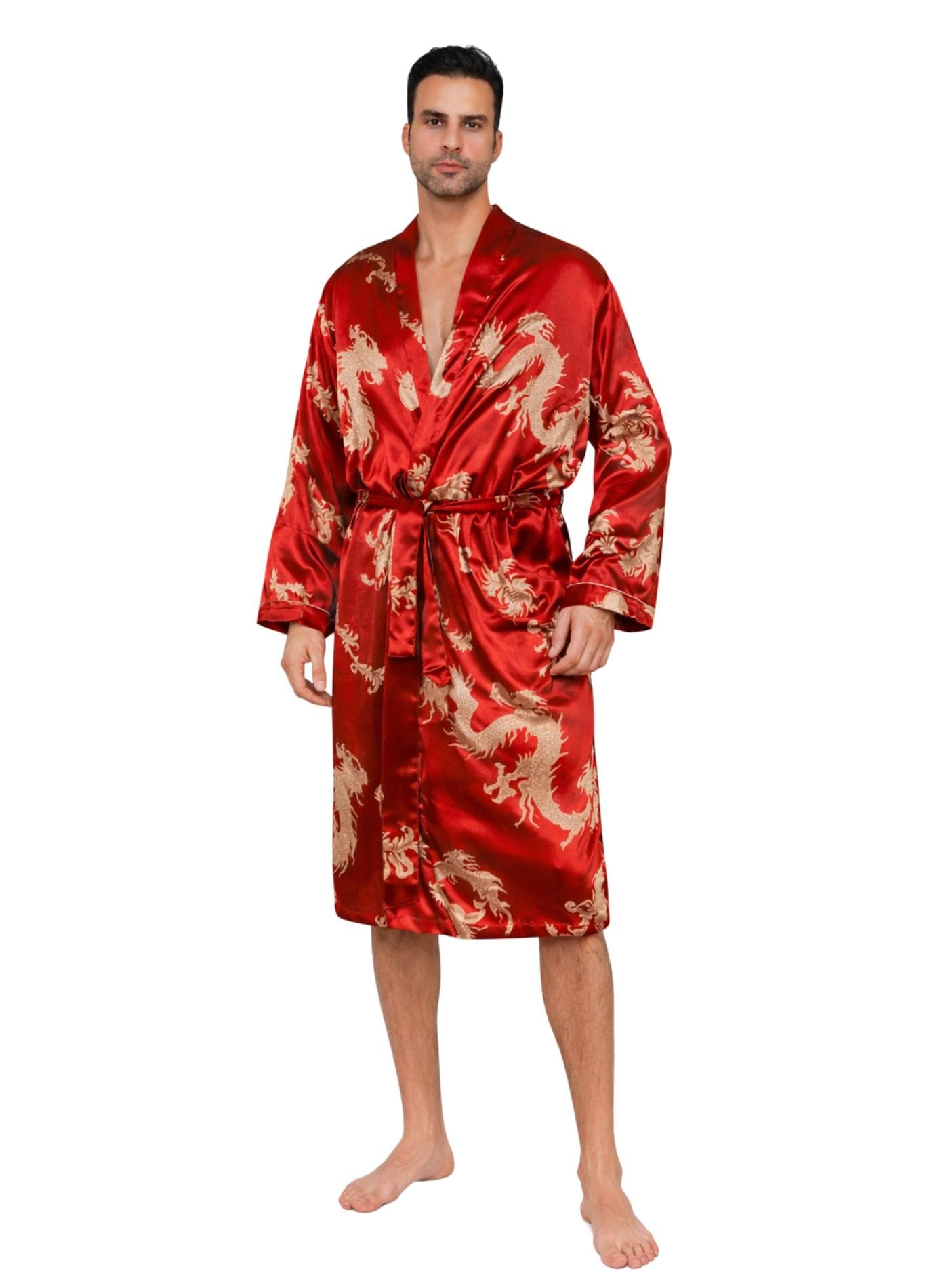 peignoir japonais homme en satin