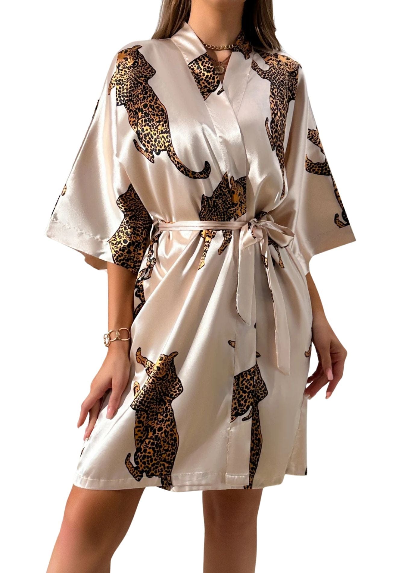 peignoir léopard femme