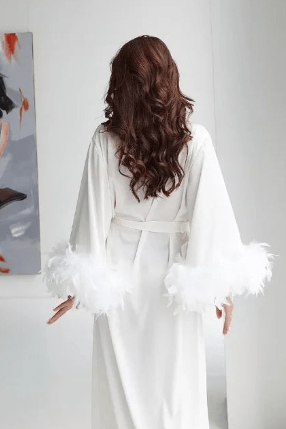 détail du peignoir Plume