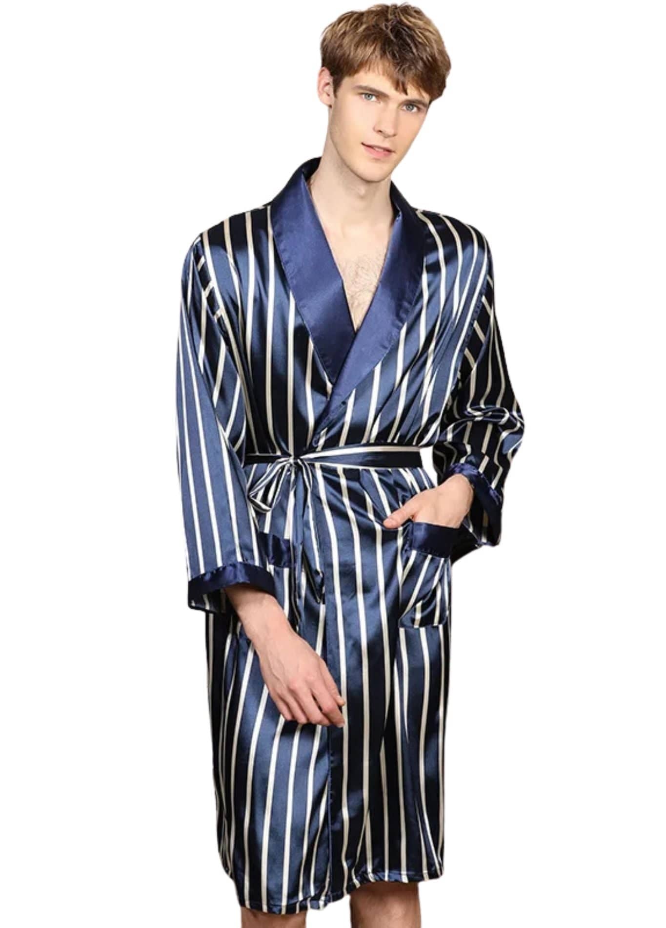 peignoir satin homme luxe